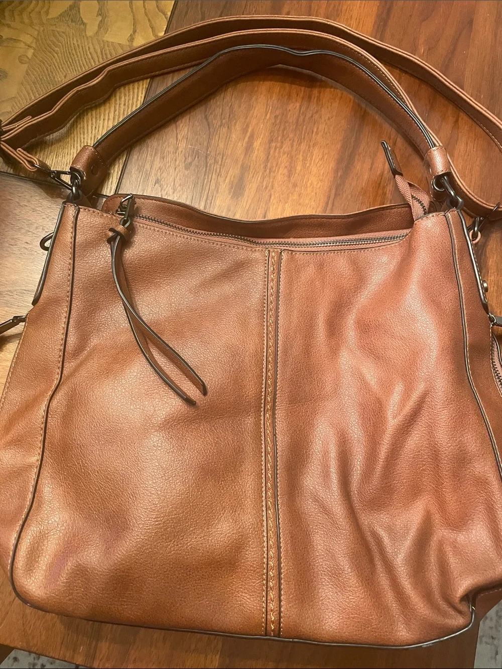 Everyday Brown Hobo Bag with Adjustable Strap Large size